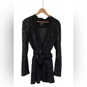 ***BRAND NEW*** Marciano Black Sequin Blazer Wrap Dress
